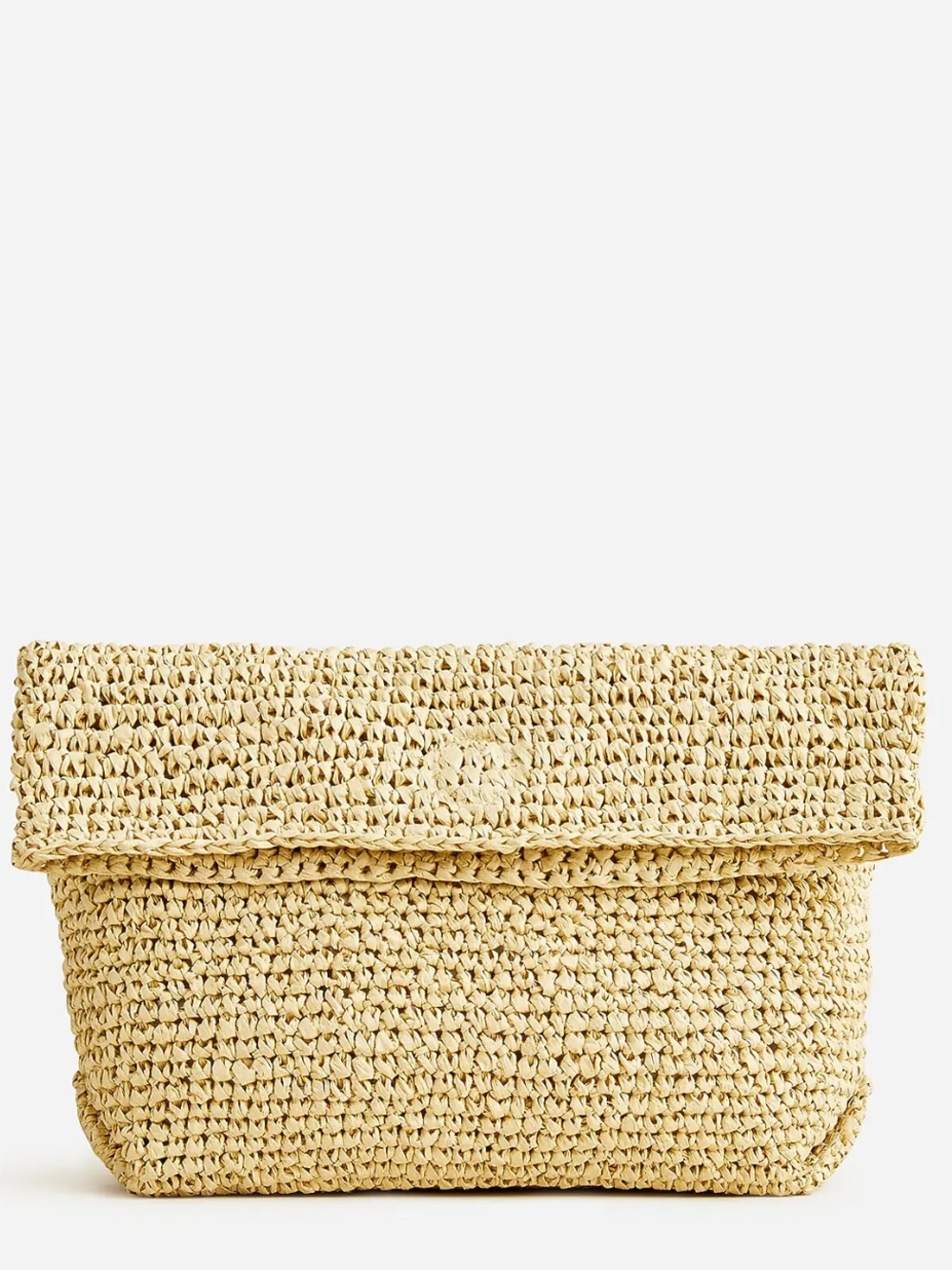 J. Crew Raffia Foldover Clutch Bag - Picture 1 of 5